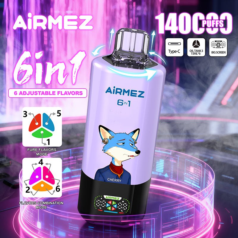 EU Warehouse Airmez FOX 6 IN 1 140k Puffs Disposable Vape Wholesale - GeliVape Wholesale