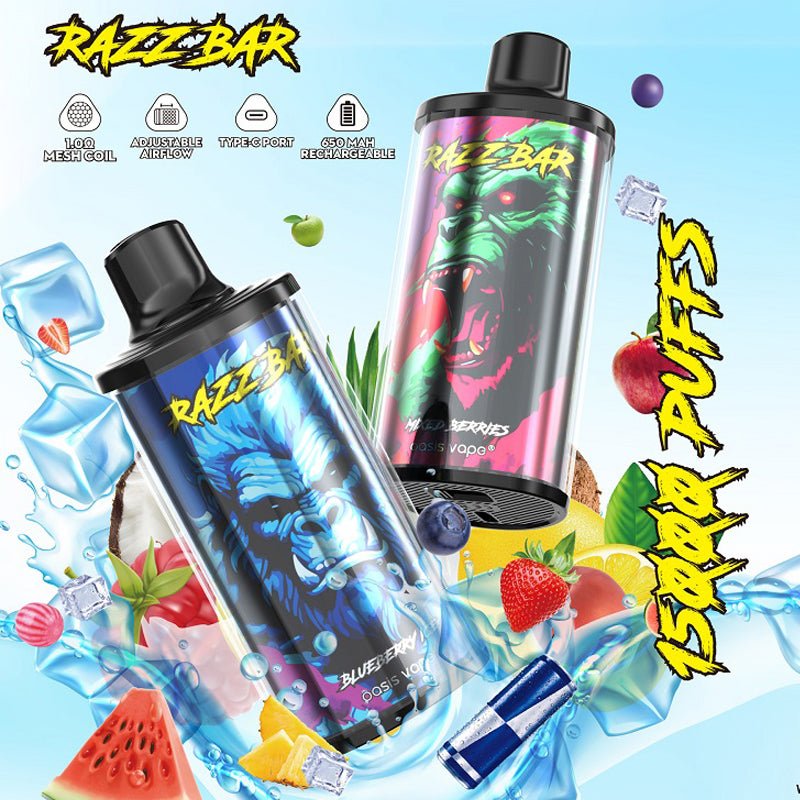 EU Warehouse Razz Bar 15000 Puffs 28ml Disposable Vape Wholesale - GeliVape Wholesale