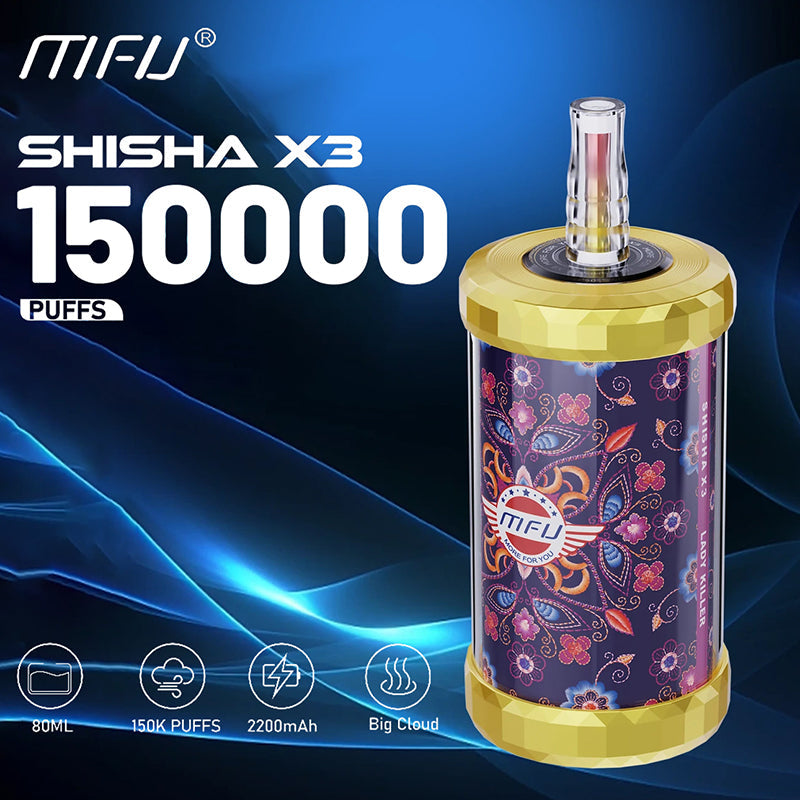 MFU SHISHA X3 150K Puffs Hookah Vape Wholesale - US Warehouse | GeliVape - GeliVape Wholesale