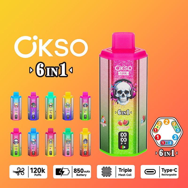 OKSO 6in1 120k Puffs Disposable Vape Wholesale - Bulk Buy | GeliVape - GeliVape Wholesale