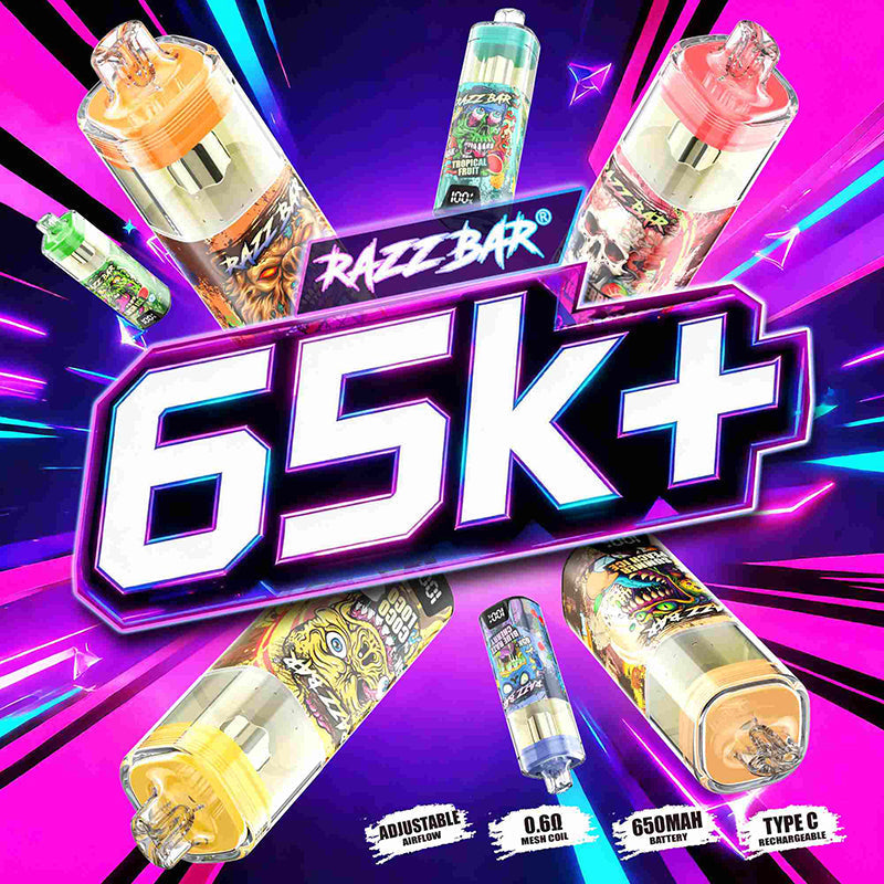 Razz Bar 65k+ Puffs Disposable Vape Wholesale - Bulk Buy | GeliVape - GeliVape Wholesale