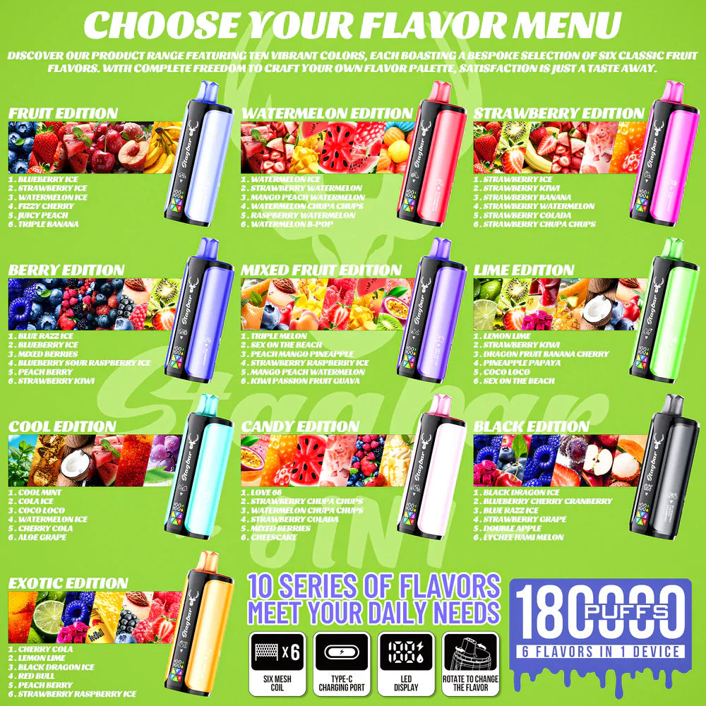 Stagbar 6 IN 1 180K Puffs Disposable Vape Wholesale - EU Warehouse | GeliVape - GeliVape Wholesale