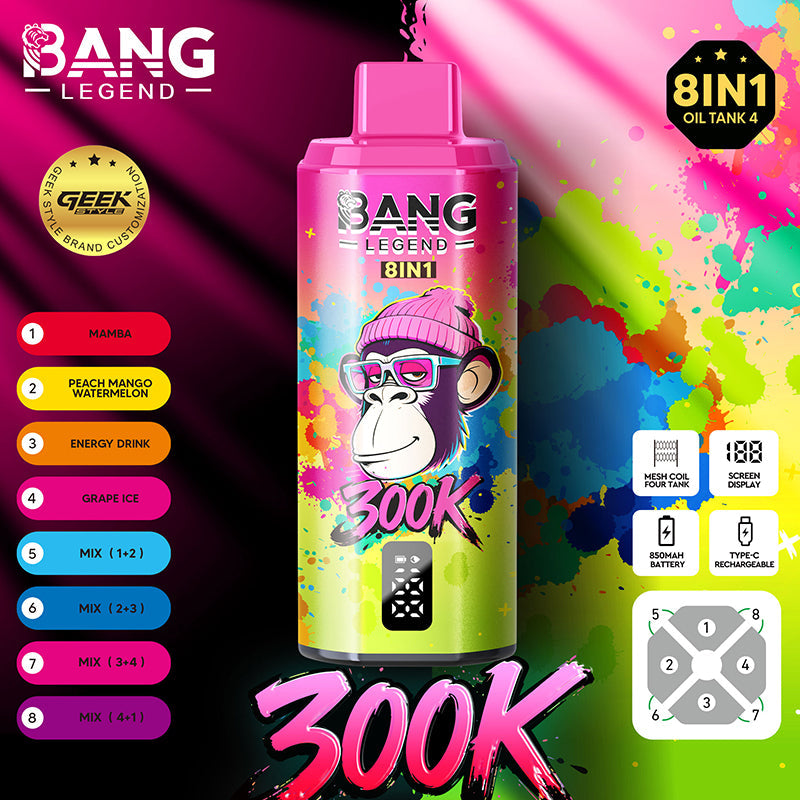 BangLEGEND 300K Puffs 8-in-1 Disposable Vape Wholesale | GeliVape - GeliVape Wholesale