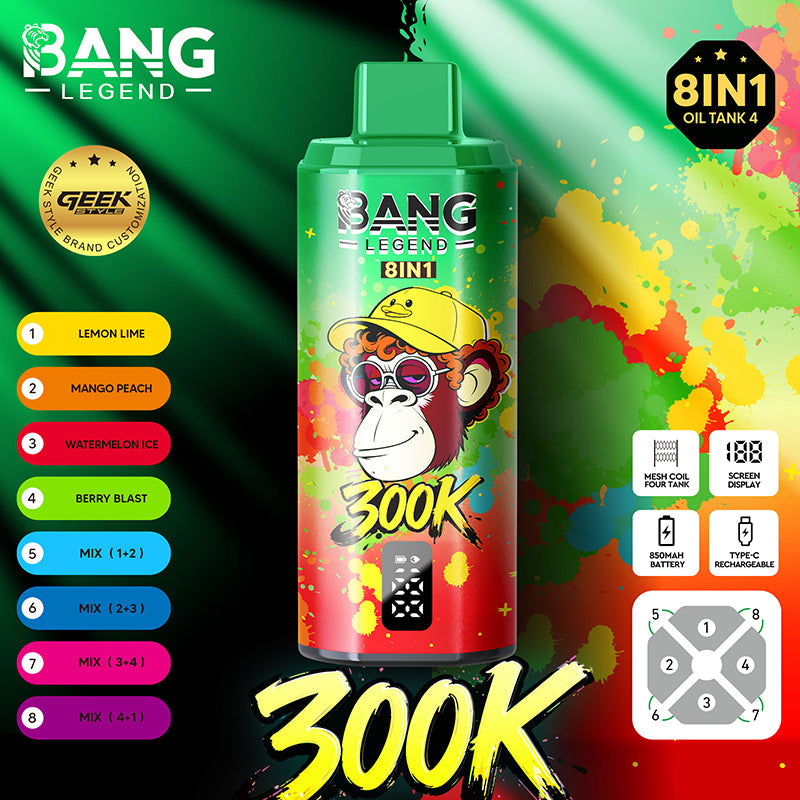 BangLEGEND 300K Puffs 8-in-1 Disposable Vape Wholesale | GeliVape - GeliVape Wholesale