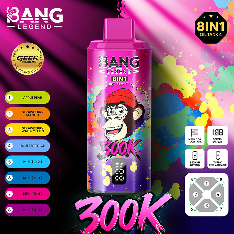 BangLEGEND 300K Puffs 8-in-1 Disposable Vape Wholesale | GeliVape - GeliVape Wholesale