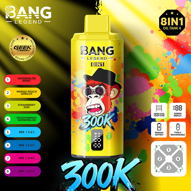 BangLEGEND 300K Puffs 8-in-1 Disposable Vape Wholesale | GeliVape - GeliVape Wholesale