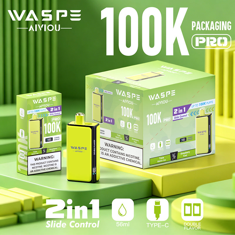 EU Warehouse Waspe Double Flavor PRO 100K Puffs Disposable Vape Wholesale - GeliVape Wholesale