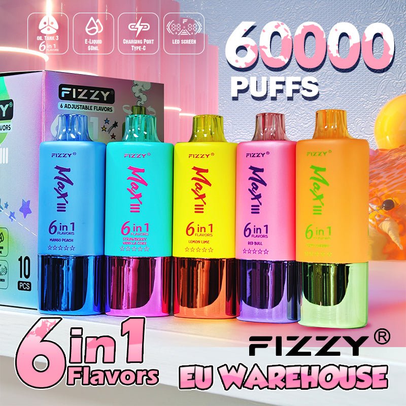 EU Warehouse FIZZY 6IN1 60000 Puffs Disposable Vape Wholesale - GeliVape Wholesale