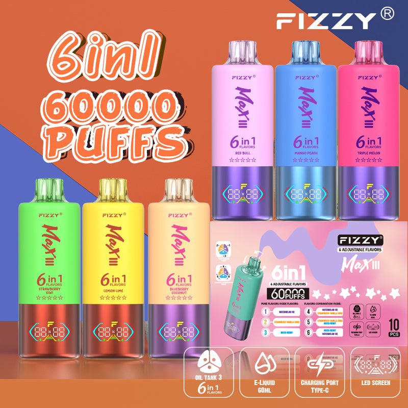 EU Warehouse FIZZY 6IN1 60000 Puffs Disposable Vape Wholesale - GeliVape Wholesale