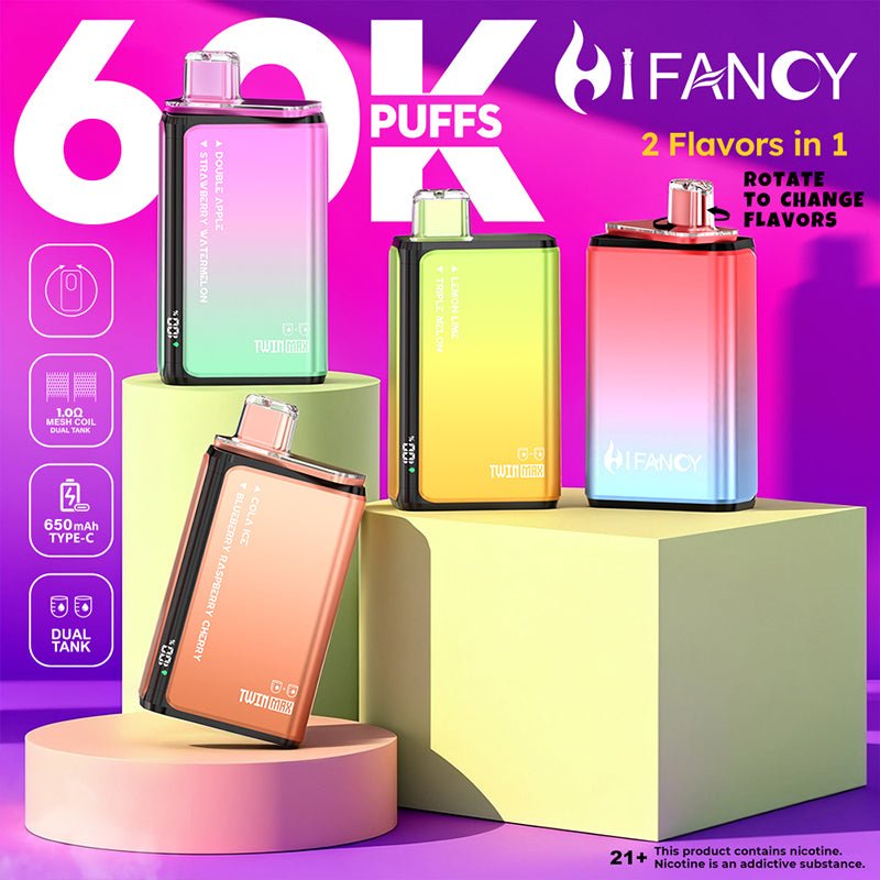 EU Warehouse HIFANCY TWIN MAX 60000 Puffs Disposable Vape Wholesale - GeliVape Wholesale