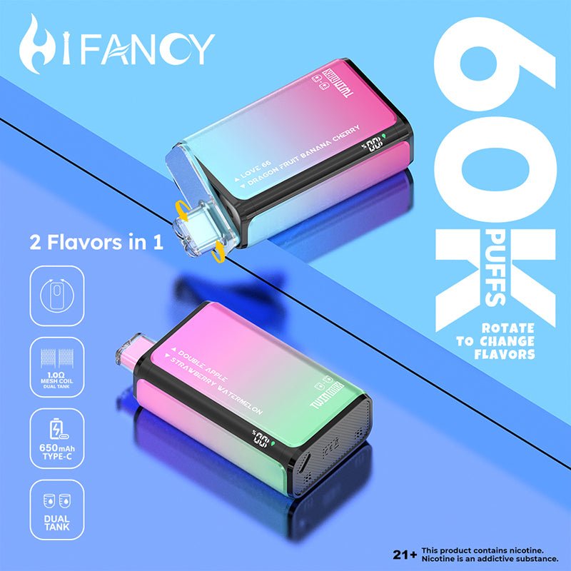 EU Warehouse HIFANCY TWIN MAX 60000 Puffs Disposable Vape Wholesale - GeliVape Wholesale