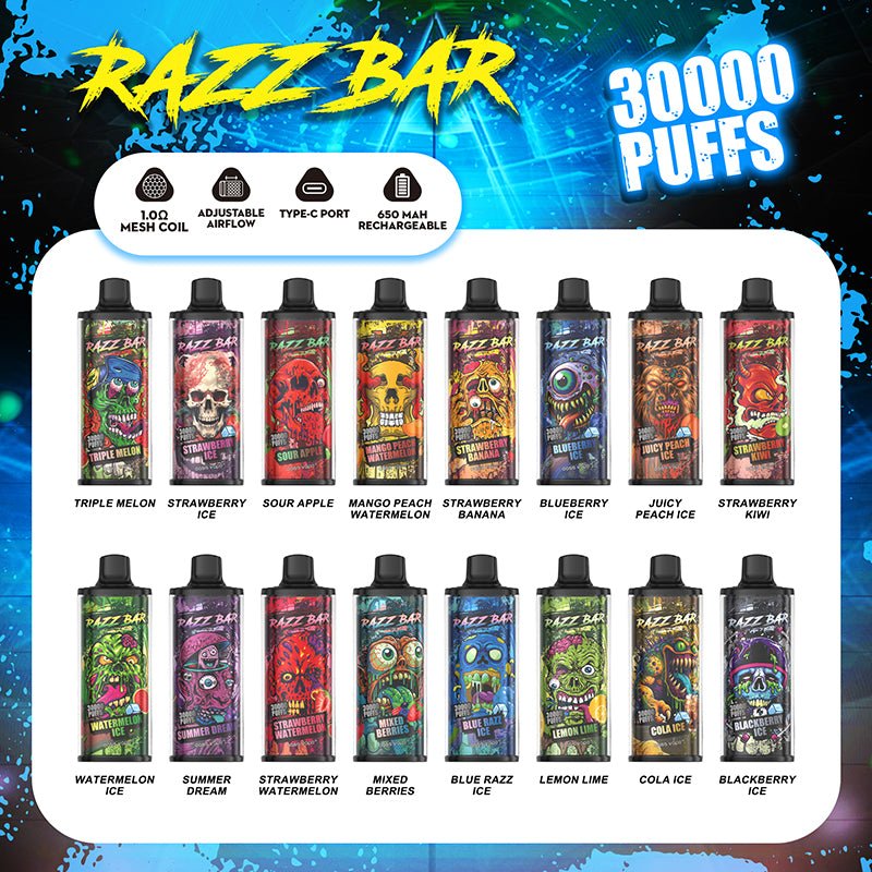 EU Warehouse Razz Bar 30000 Puffs Disposable Vape Wholesale - GeliVape Wholesale