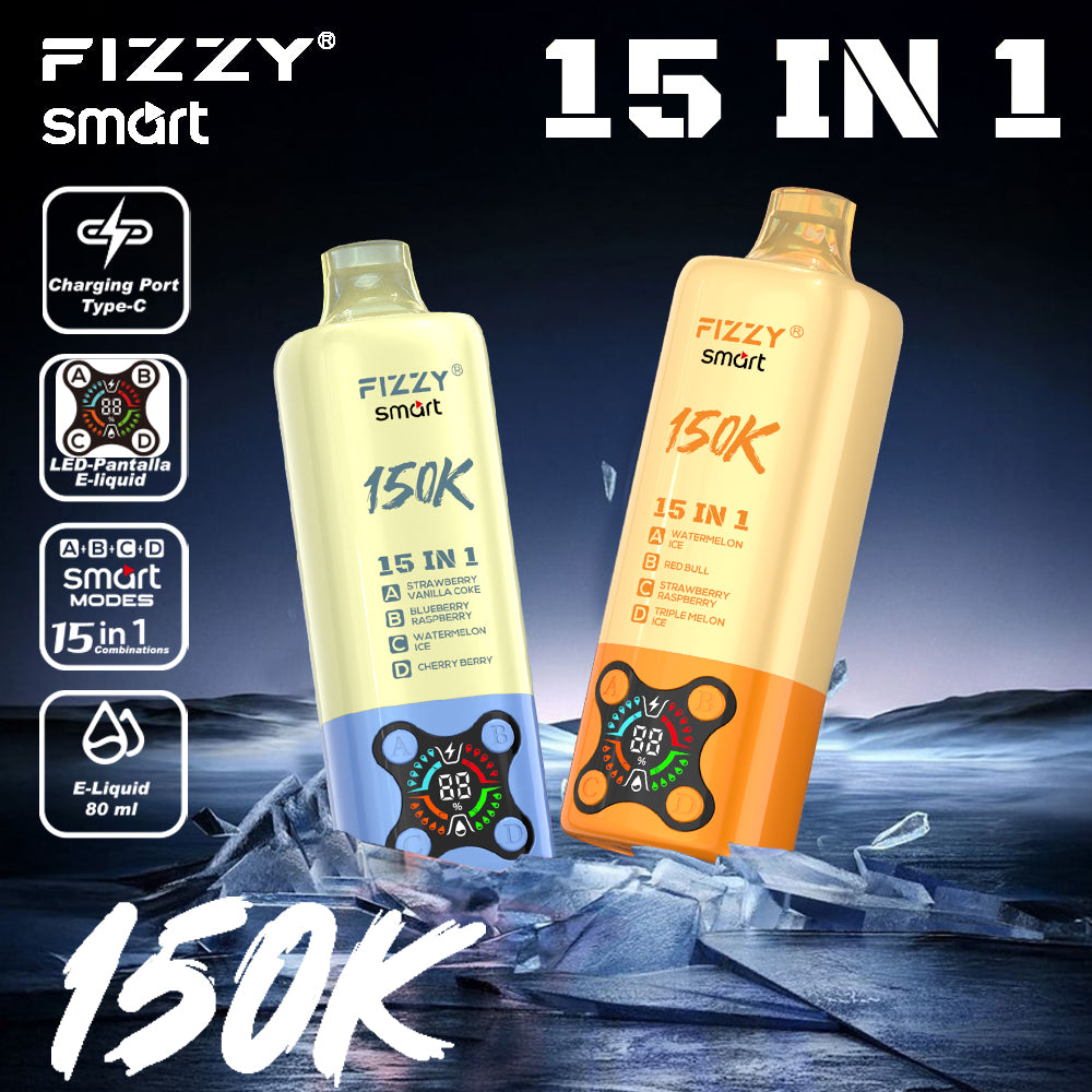 EU Warehouse FIZZY SMART 15 IN 1 150k Puffs 80ml Disposable Vape Wholesale - GeliVape Wholesale