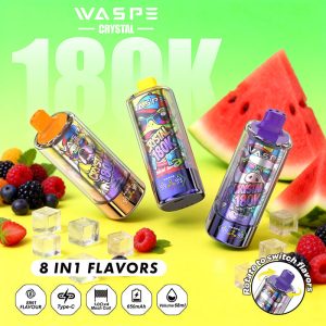 WASPE Crystal 8 in 1 180,000 Puffs 使い捨て Vape 卸売り - EU倉庫 | GeliVape - GeliVape 卸売り