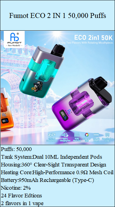 FUMOT 50K vape information from Gelivape