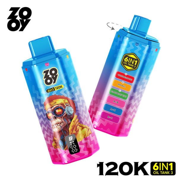 ZOOY 6IN1 120K 対 ZOOY King Triple 80000:究極のユーザーレビュー ZOOY 6IN1 120K puffs device with smart display and six flavor chambers