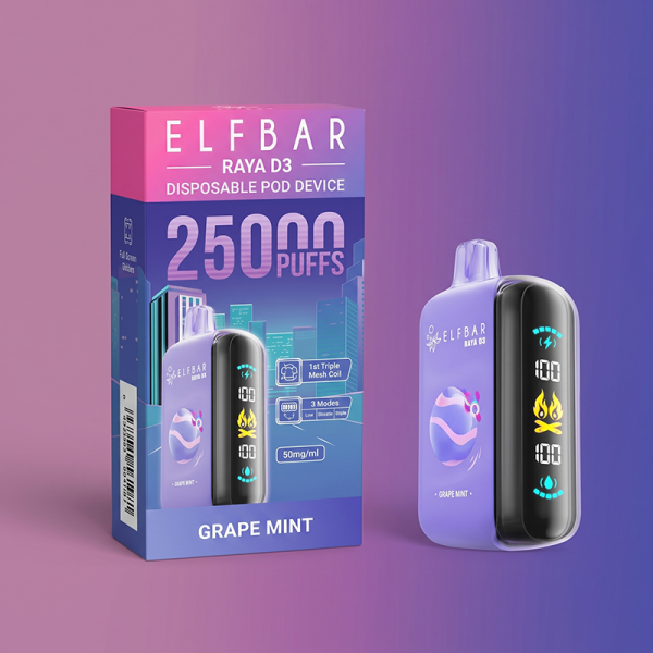 Elf Bar RAYA D3 25000 Puffs with Digital Display and Ambient Light